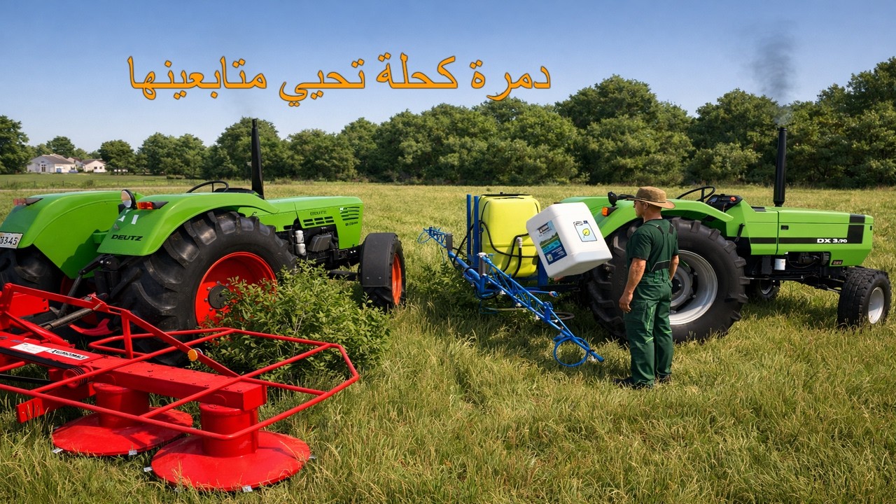 خدمنا دواء دودة🚜  انا ولحاج طيب لبيفو تاع القمح 🌾وحصدنا معاه فصفصة قلة تاع بداية مارس🌤️