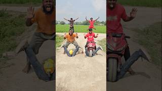 Two small bikes came and lifted between the two legs.679844