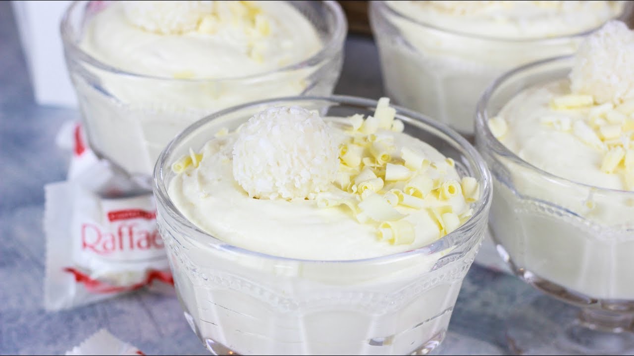 Raffaello Creme Dessert mit nur 5 Zutaten - 5-Zutaten-Challenge - YouTube