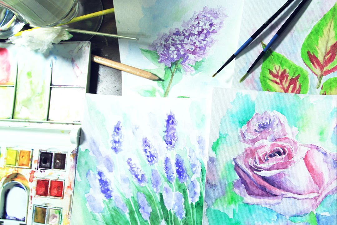 Speed Painting : Watercolor Flowers