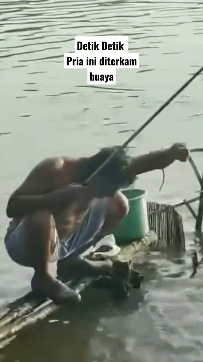 Detik Detik Pria thailand diterkam buaya