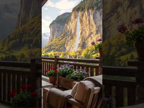 POV: Your Morning Coffee Over a Swiss Waterfall ☕🇨🇭