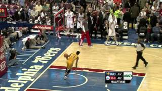 Paul George 360 windmill after buzzer vs. 76ers (Apr 17, 2012)