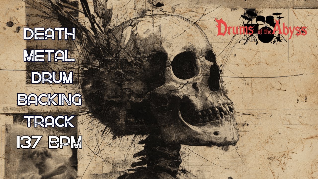 137 BPM Death Metal Drum Backing Track | Heavy Driving Rhythm | Royalty Free Drum Track