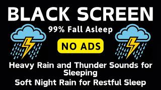 🔴 Heavy Rain and Thunder Sounds for Sleeping - Black Screen | Soft Night Rain for Restful Sleep screenshot 4