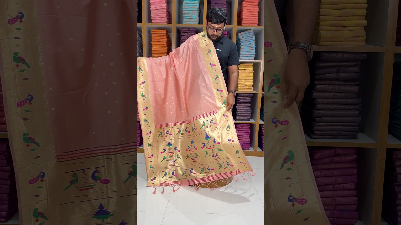 Dupatta - Pure Zari Peacock Motif Paithani Dupatta