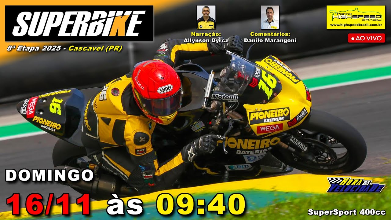 🔴 SUPERBIKE BRASIL | 8ª Etapa 2025 | SuperSport 400cc | Cascavel (PR ...