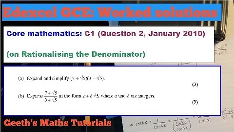 Edexcel AS/A-Level Core Maths C1 Jan 2010 - Question 2 (On Surds, Rationalising the Denominator)