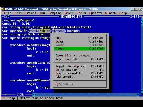 Turbo Pascal Programming #47 Calculating Area - YouTube