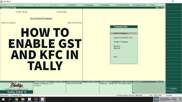 How to Enable Gst and Kfc in Tally Malayalam