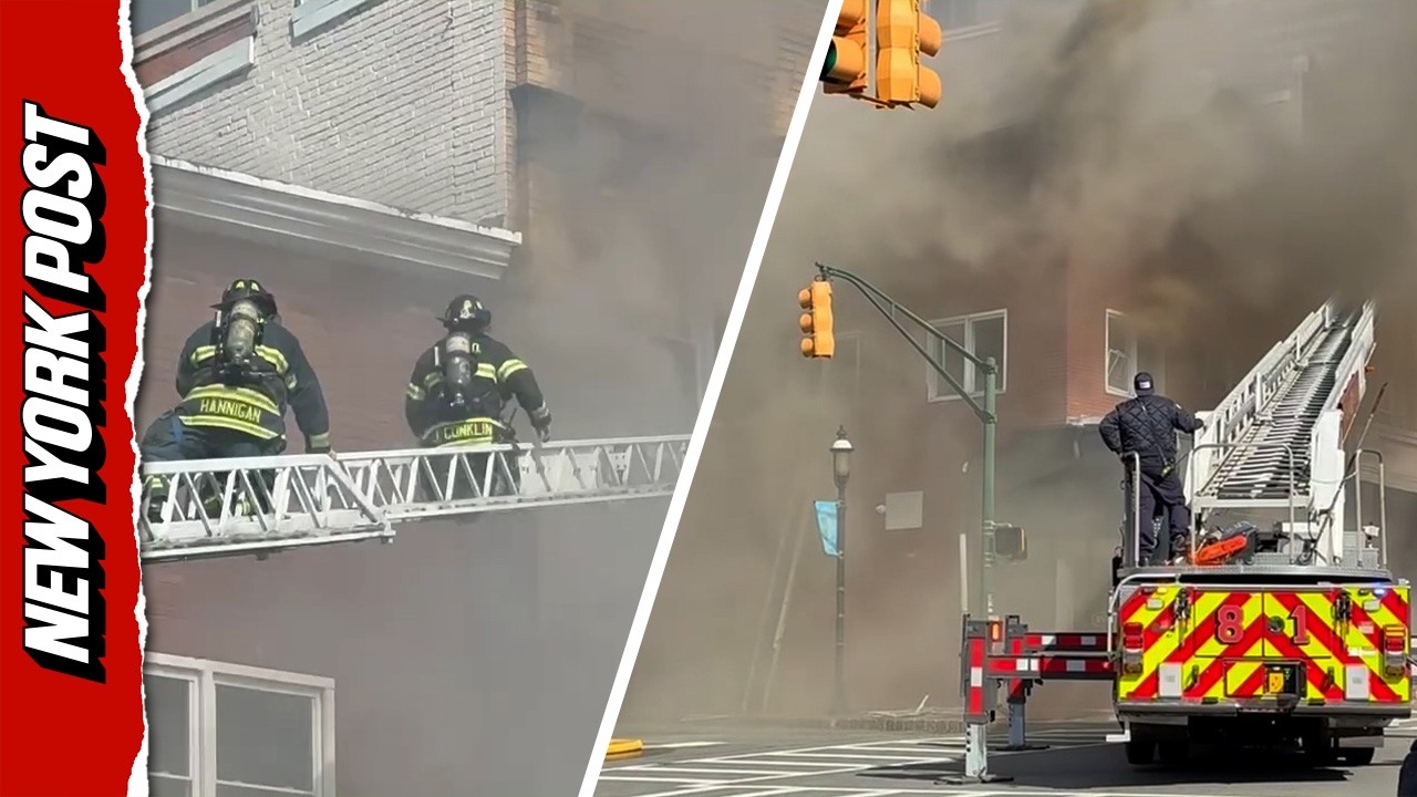 Firefighters battle massive New Jersey inferno - YouTube