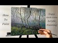 How to PAINT Foggy Birch Trees | ACRYLIC PAINTING
