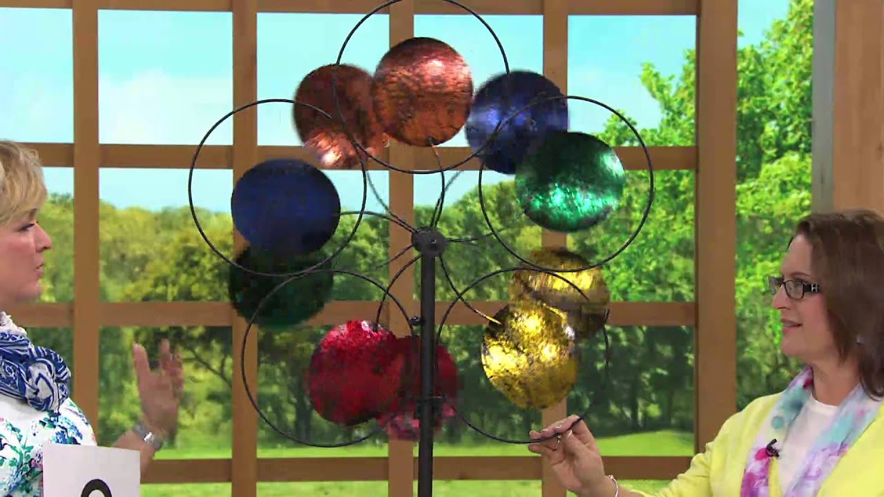 Plow & Hearth Oversized Dancing Petals Garden Wind Spinner with Carolyn