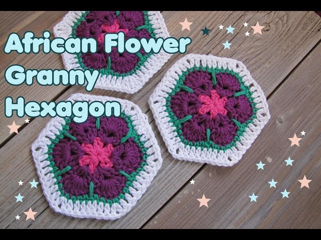 African Flower Granny Hexagon Häkeln