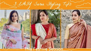 3 Easy Saree Styling Tips For This Festive Season Bengali Saree Mahima Giri