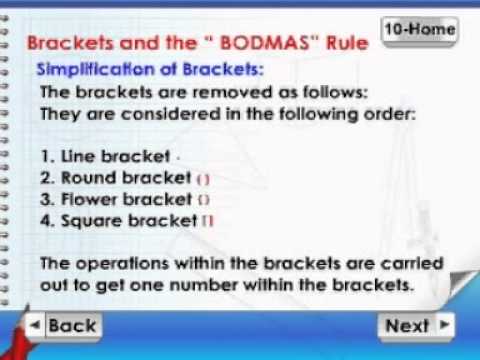 Learn Maths - Class 5 - Brackets and the "BODMAS" Rule