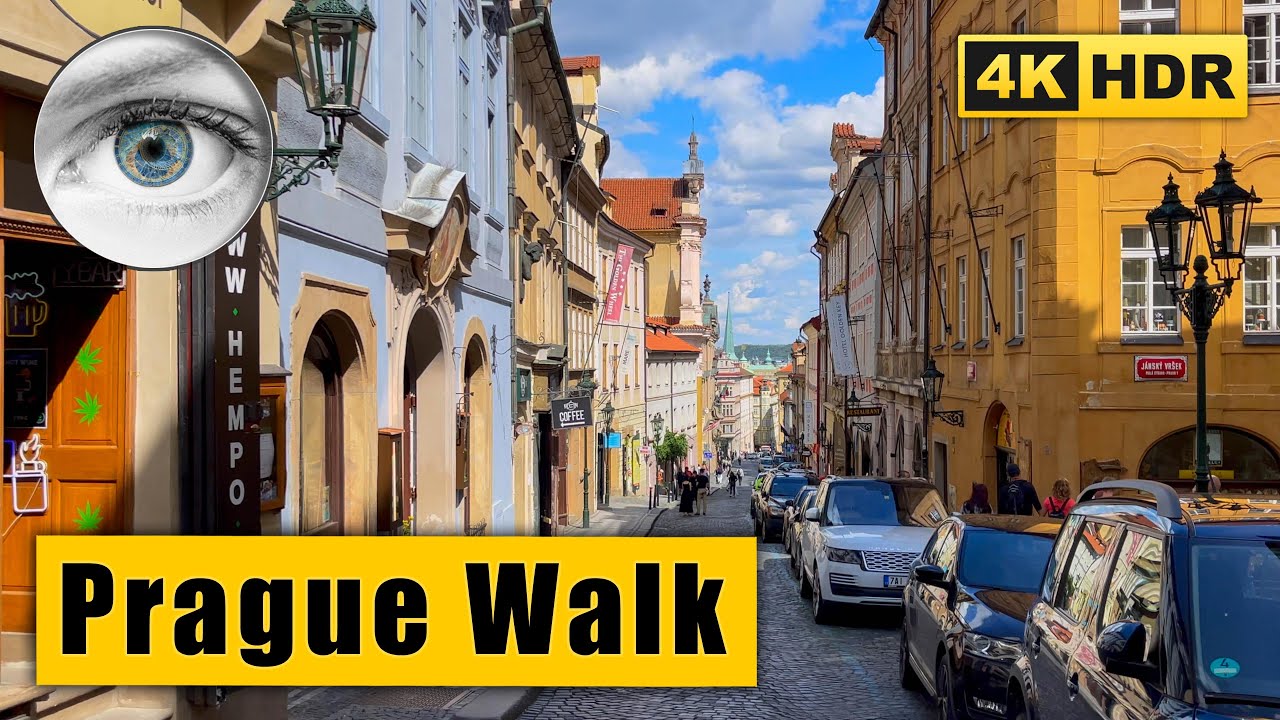 Prague Walking Tour 4k Pohořelec (Hradčany), Nerudova Street 🇨🇿 Czech