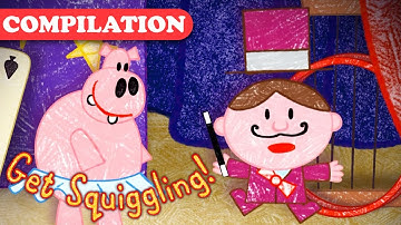 How to Write the Letter J and Draw a Magician | Get Squiggling! | HD Compilation