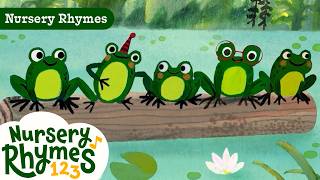 Five Little Speckled Frogs 🐸 Kids Songs | Nursery Rhymes 123