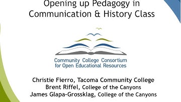 CCCOER: Opening Up Pedagogy With Open Educational Resources