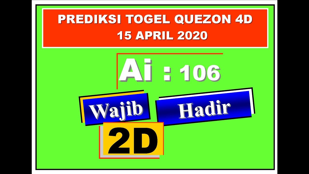 Prediksi Togel Quezon 4d Rabu 15 April 2020 Youtube