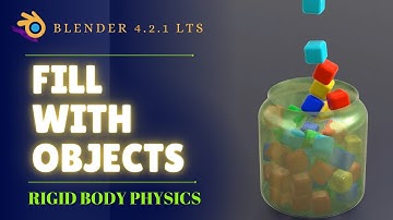 Fill An Object With Other Objects | Falling Cubes Inside Glass Jar | Rigid Body Physics In Blender