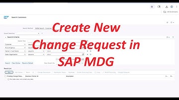 SAP MDG | Create a New Change Request for Customer - Business Partner | SAP MDG New CR Steps