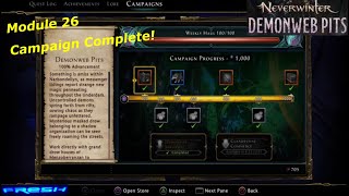 Neverwinter Mod 26 - Campaign Completion - Demonweb Pits Thaum Wizard 80k Gameplay