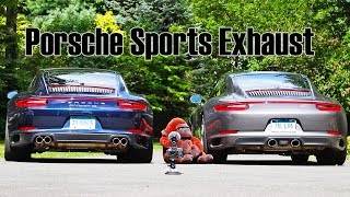 Porsche Sports Exhaust PSE vs No Sports Exhaust 911 991.2