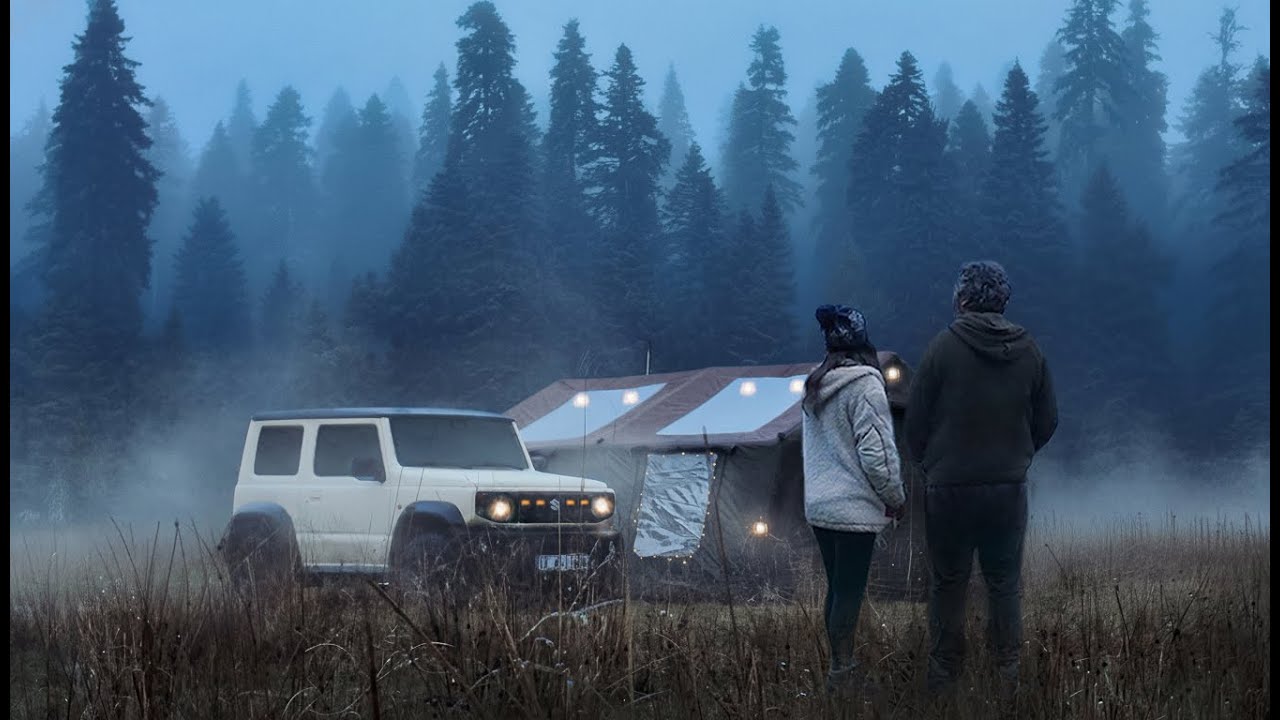 Кемпинг под дождем с ЛУЧШЕЙ КЕМПИНГОВОЙ ПЕЛЛЕТНОЙ ПЕЧЬЮ ☔️