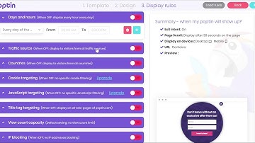 Popups and forms display rules - Poptin 2.0
