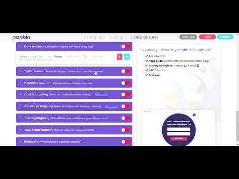 Popups and forms display rules - Poptin 2.0