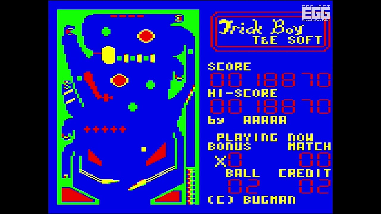 トリックボーイ for PC-6001（TRICK BOY / 80's Japanese old pc game）. Real 8bit  pinball game in 1984.