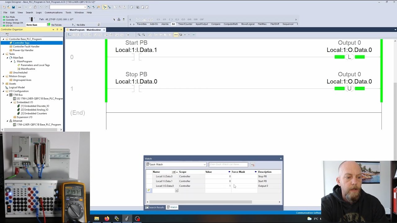 Outline Video Studio 5000 PLC Programming (Latch and Unlatch)