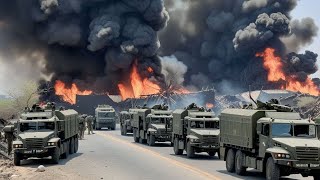 รถบรรทุกขนส่งและเชื้อเพลิงของสหรัฐฯ 300 คันถูกสกัดกั้นโดยรถถัง T-90 ของรัสเซียหลายสิบคันก่อนถึงยูเค