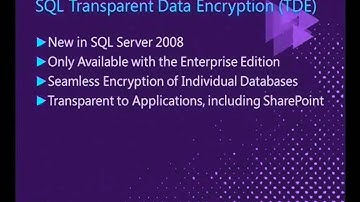 Tech·Ed Australia 2011 Protecting your SharePoint Content with SQL Server 2008 Transparent Database
