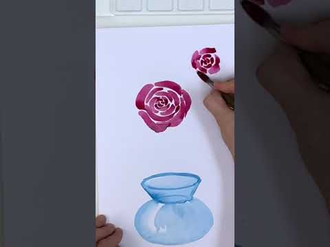 Рисуем букет роз в вазе. Как нарисовать букет цветов легко поэтапно. #annaartforkids #урокрисования