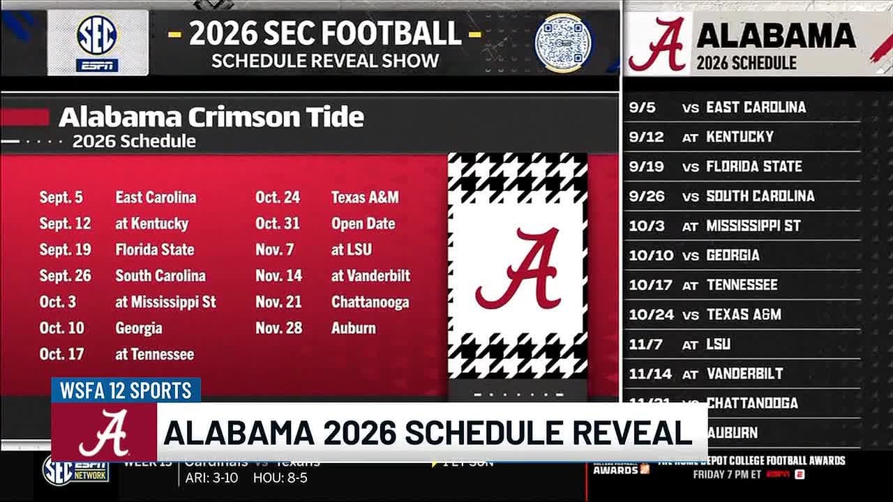 Alabama Auburn 2026 Football Schedules Released YouTube 