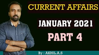 Current Affairs  || January 2021 ||  Part 4