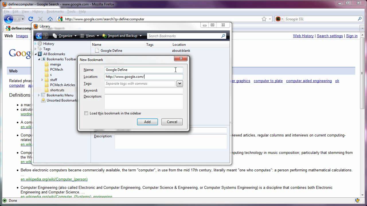 How To Add A Dictionary Definition Shortcut To Chrome or Firefox YouTube