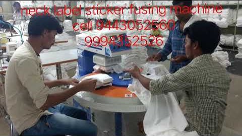 Neck label sticker fusing machine