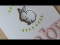 how to make a baby card with a die cut window