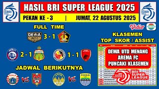 Hasil Liga 1 2025 Hari Ini - Dewa United vs Persik - Klasemen BRI Super League 2025 Pekan Ke 3