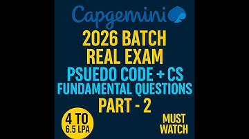 Capgemini 2026 Real Exam Pseudo Code + CS Fundamentals Questions Explained part 2