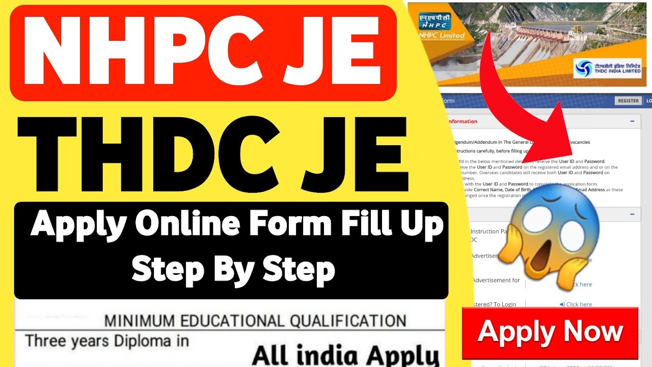 NHPC JE Online Form Fill Up | THDC JE Online Form Fill Up | NHPC JE ...