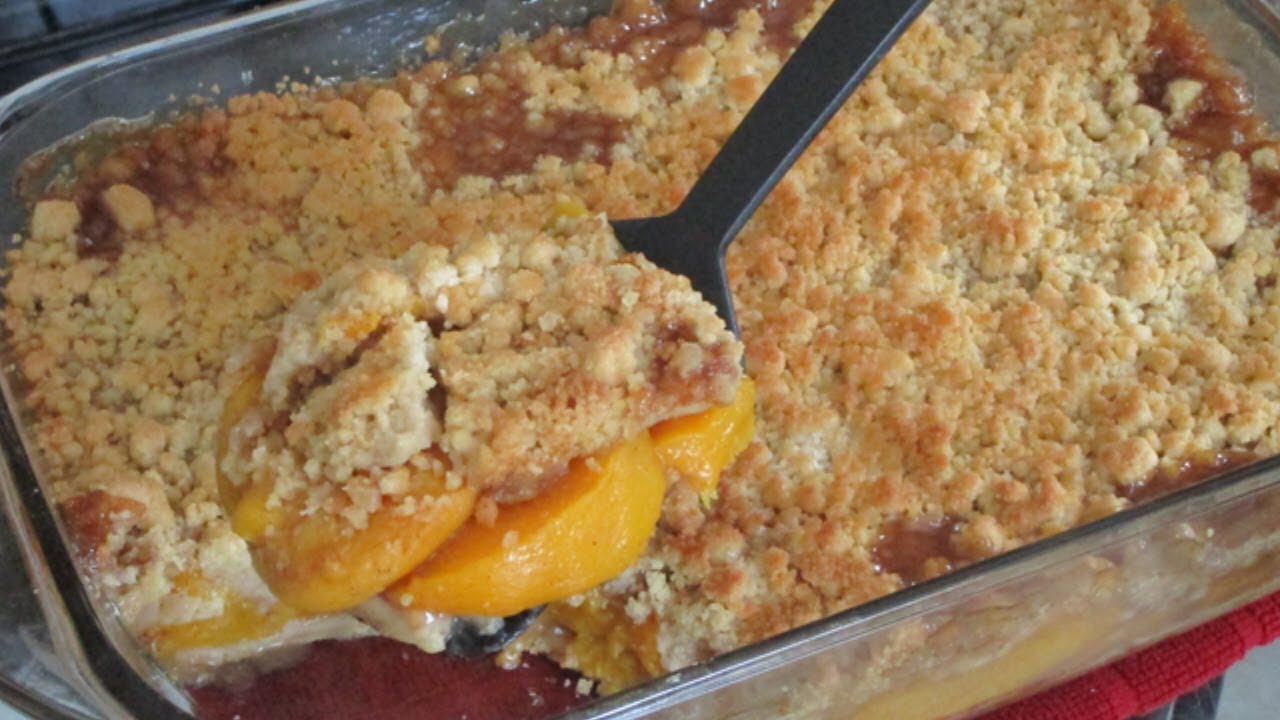 How to make Peach Cobbler (Canned Version) - YouTube