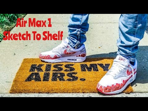 nike air max 1 sketch to shelf on feet 