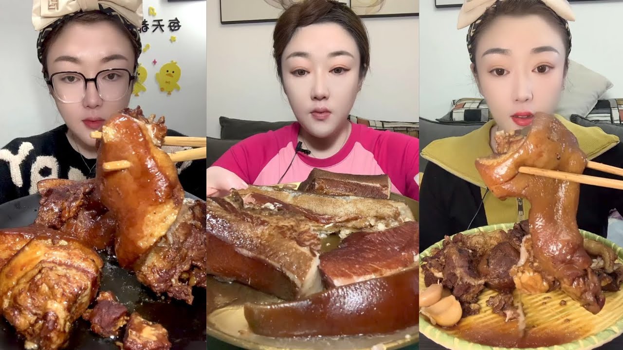 Eating Lamb Intestine, Spicy Pork Belly, Braised Pork Belly Is Delicious 😋#mukbang #eating #food