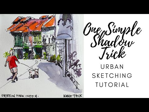 One Simple Shadow Trick  Urban Sketching Tutorial 6 min