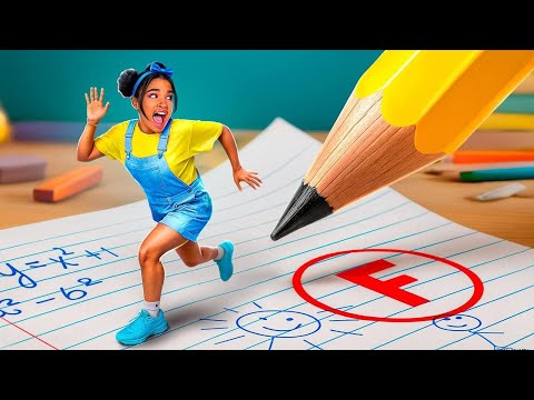 Reusachtig meisje versus inimini meisje uitdaging! Meisjesproblemen op school!